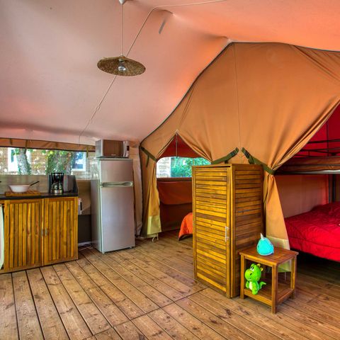 Tent 5 personen - Freeflower Confort 40m² (2 kamers) - zonder sanitair + overdekt terras