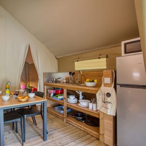 Zelt 4 personen - Wood Lodge Confort 30 m² - 2 Zimmer - Mit Sanitäranlagen