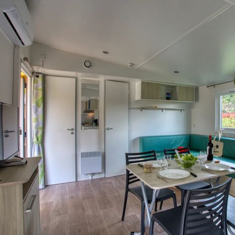 Mobilheim 4 personen - Mobilheim Premium 34m² (2 Schlafzimmer) - Klimaanlage + Geschirrspülmaschine + TV 4 pers.
