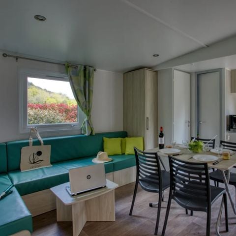 Mobilheim 4 personen - Mobilheim Premium 34m² (2 Schlafzimmer) - Klimaanlage + Geschirrspülmaschine + TV 4 pers.