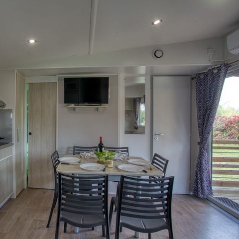 Mobilhome 6 personnes - Premium 36m² - 3 chambres - Climatisation - Lave-vaiselle - TV