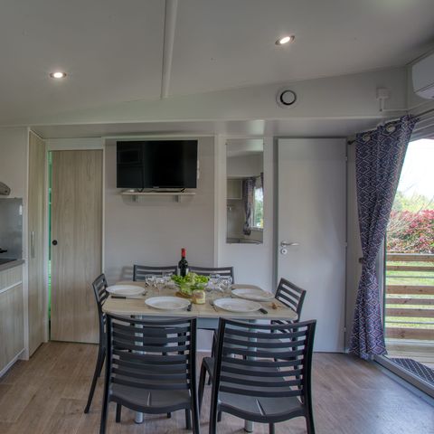 Stacaravan 6 personen - Stacaravan Premium 36m² (3 kamers) - airconditioning + vaatwasser + TV 6 pers.