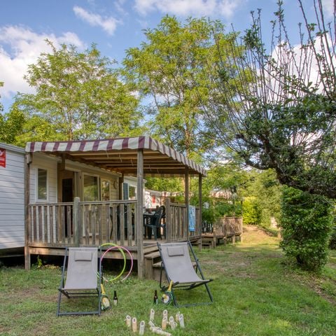 Stacaravan 6 personen - Comfort stacaravan 34m² (3 kamers) - overdekt terras + TV 6 pers.