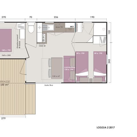 Mobile home 5 persons - Cottage Confort - 2 bedrooms