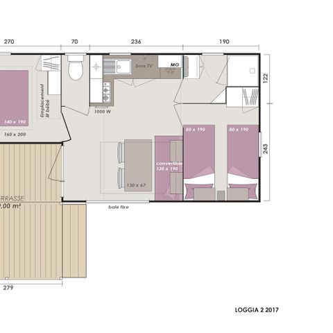 Mobilhome 5 personnes - Cottage Confort - 2 chambres