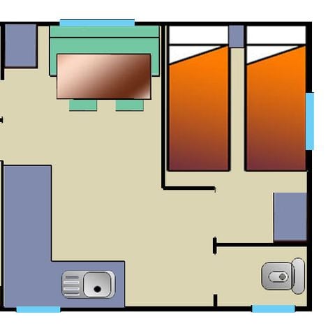Mobile home 4 persons - Loisir Confort Mini 21m² - Leisure Comfort Mini 21m²
