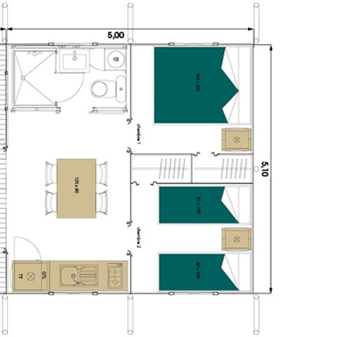 TENDA IN TELA E LEGNO 5 persone - BIRDYLODGE