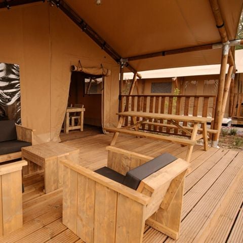 Safaritent 6 personen - Rivierlodge 49m², 6pl-3ch