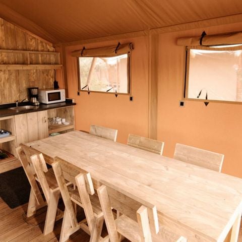 Safaritent 6 personen - Rivierlodge 49m², 6pl-3ch