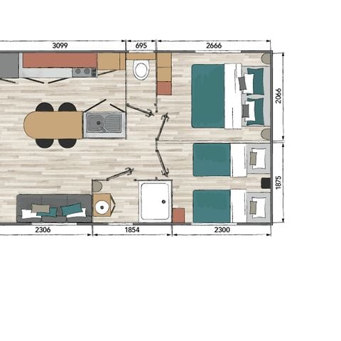Mobile home 4 persons - mobil-home confort 4 pers