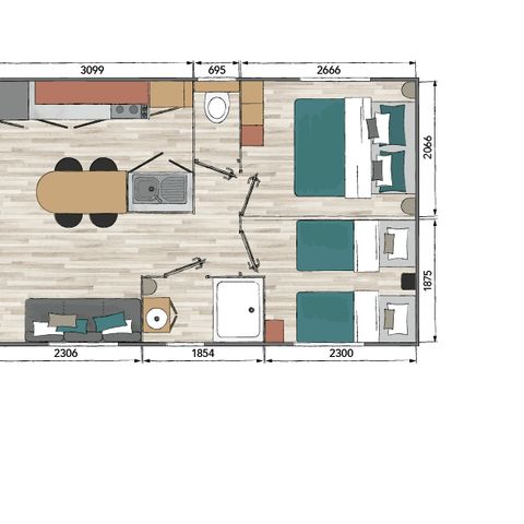 MOBILHOME 4 personas - mobil-home confort 4 pers