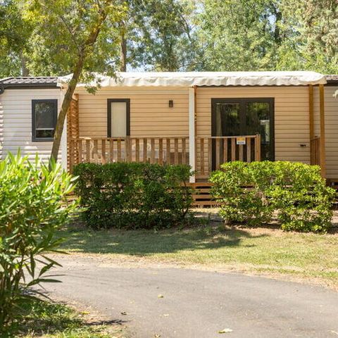 Stacaravan 4 personen - Mobile-home | Premium | 2 slaapkamers | 4 pers | Verhoogd terras | 2 badkamers | Airconditioning | TV