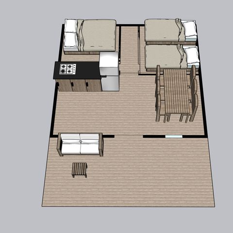 TENTE TOILE ET BOIS 5 personnes - Valkanela - Tente Safari Relax