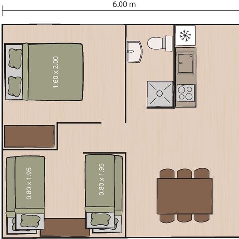 TENTE TOILE ET BOIS 5 personnes - Tente safari coucher de soleil + sanitaires + air conditionné (6P)