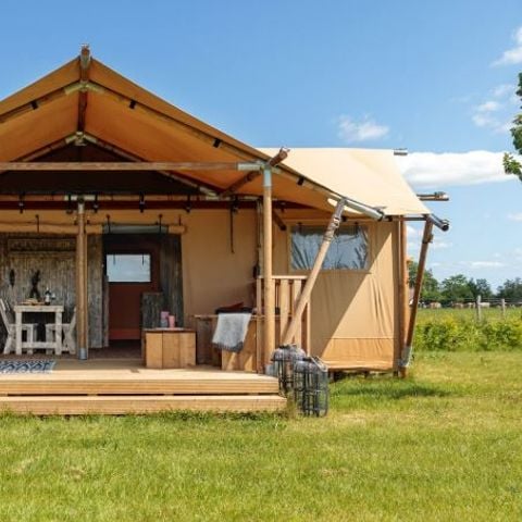 TENDA IN TELA E LEGNO 5 persone - Valkanela - Tenda Safari Bella Lodge + servizi igienici + aria condizionata (6P)