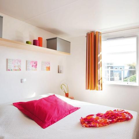 Mobilheim 4 personen - Standard Holz 31m² 3 Zimmer + halbüberdachte Terrasse 18m² + TV