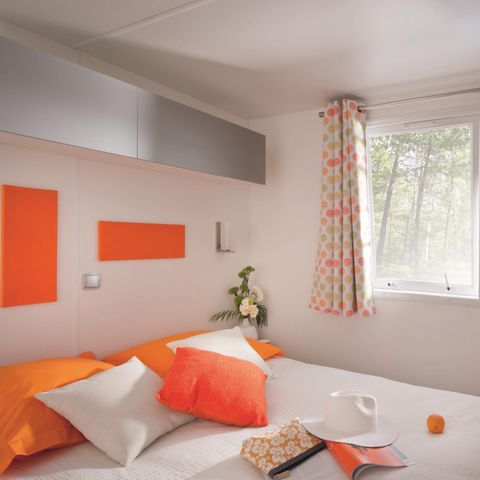 Mobile home 2 persons - Comfort 18m² 1 bedroom + semi-covered terrace + TV