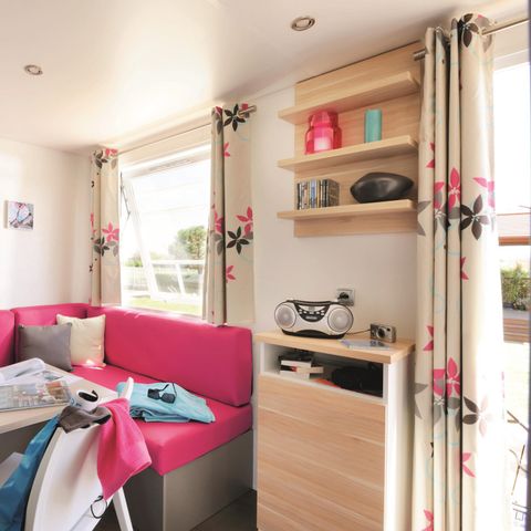 Mobile home 2 persons - Comfort 18m² 1 bedroom + semi-covered terrace + TV