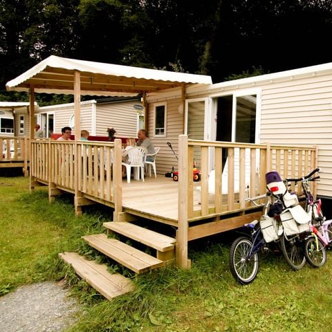 Stacaravan 4 personen - Comfort 27m² 2 kamers inclusief halfoverdekt terras 18m² + TV