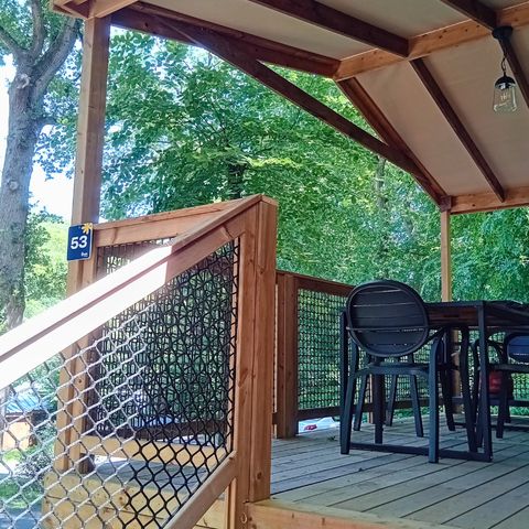 BUNGALOW 4 personnes - Cosyflower Premium sur pilotis 38m² - 2 chambres + TV + draps + serviettes terrasse couverte 11m²