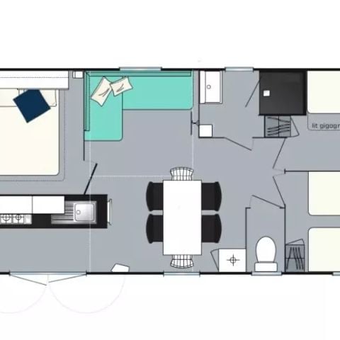 Mobilheim 6 Personen - Mobil Home 4 Zimmer 6 Personen