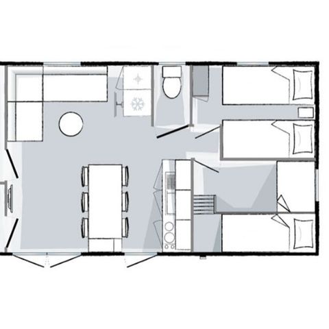 MOBILHOME 6 personas - Premium 6 personas 3 dormitorios 33m².