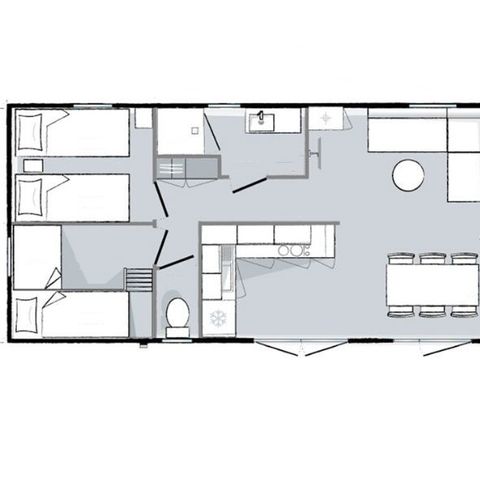 Mobile home 6 persons - Premium 3 bedrooms 2 bathrooms 40m