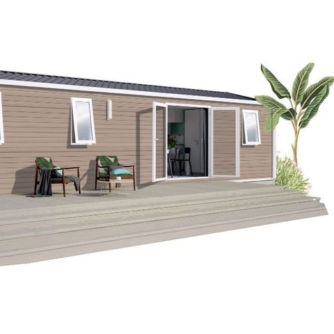 Stacaravan 6 personen - Comfort+ voor - 3 slaapkamers - 2 badkamers - 40 m²