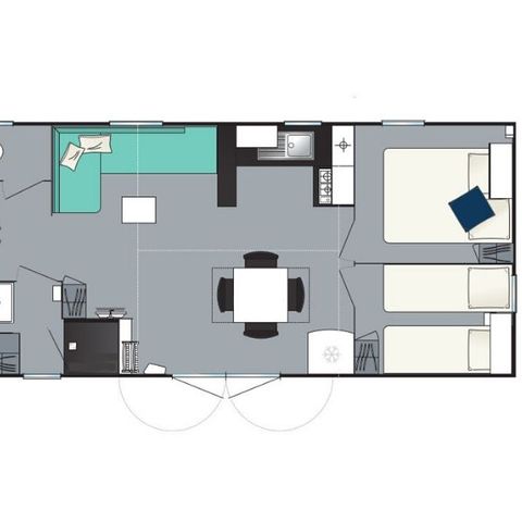 MOBILHEIM 8 Personen - Mobilheim Confort+ 8 Personen 4 Zimmer 37m²