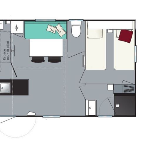 MOBILHOME 7 personas - Mobil-home Evasion+ 7 personas 2 habitaciones 28m² - Mobil-home para 7 personas