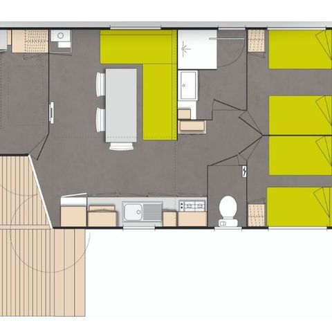 Mobile home 6 persons - Comfort 3 bedrooms 37m²
