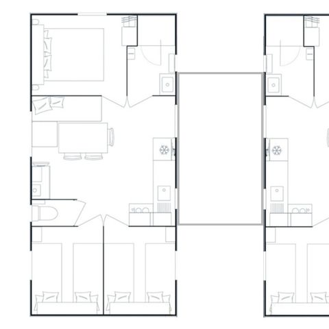 MOBILHOME 12 personas - Mobile home Tribu 12 personas 6 dormitorios 2 baños
