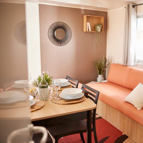MOBILHOME 6 personnes - Homeflower Premium 33.5m² - 3 chambres - terrasse semi-couverte +LV + BBQ