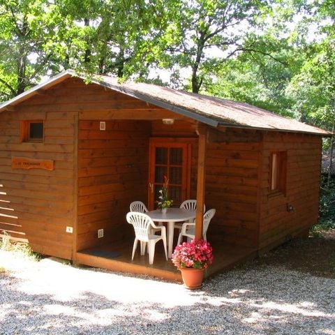 Chalet 6 personen - Trappershut stijl COMFORT 35m² - 2 kamers + overdekt terras