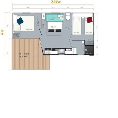 Mobilhome 4 personnes - LOGGIA