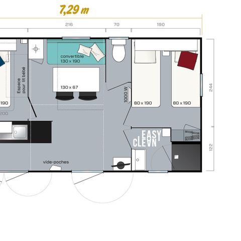 BUNGALOW 4 personnes - RIVIERA