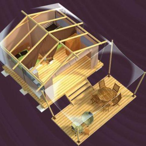 CANVAS AND WOOD TENT 5 people - Bali Lodge without sanitary facilities