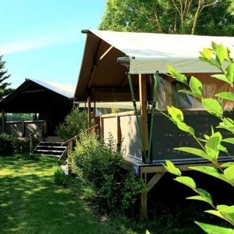 Tent van canvas en hout 5 personen - Bali Lodge zonder sanitair