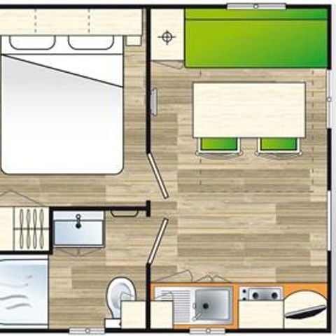 MOBILHOME 3 personnes - 1 Chambre