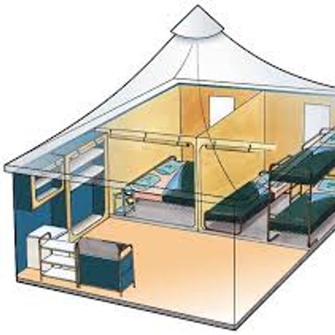 Zelt 5 personen - Bengali 2 Zimmer 16m2 ohne Sanitäranlagen
