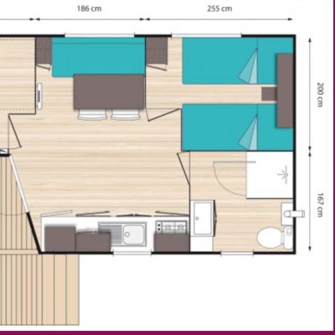 MOBILHOME 4 personnes - O'hara 784T bord rivière