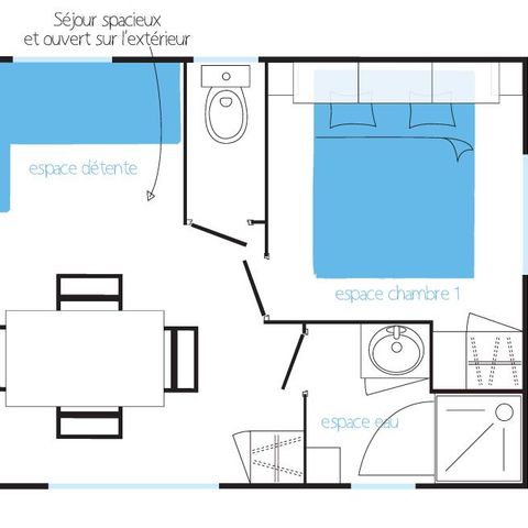 Stacaravan 5 personen - GROOT GROOT