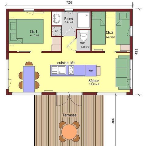 Chalet 4 personen - VERRASSING 35 m2