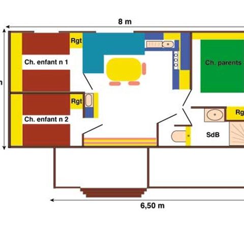 STACARAVAN 4 personen - WATIPI TEXAS 6 tot 8 personen