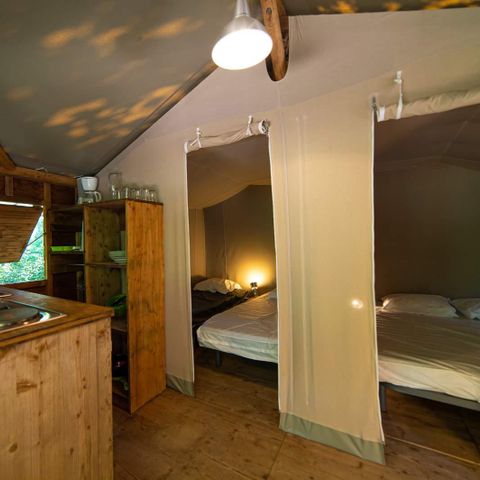 Tent van canvas en hout 4 personen - ECOLODGE CONFORT zonder sanitair