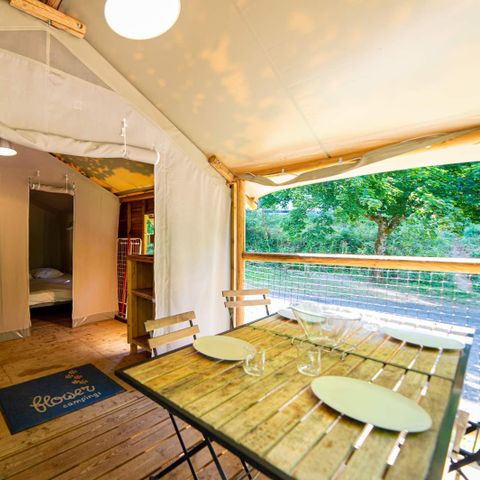 Tent van canvas en hout 4 personen - ECOLODGE CONFORT zonder sanitair