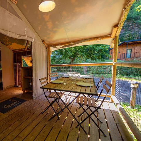 Tent van canvas en hout 4 personen - ECOLODGE CONFORT zonder sanitair