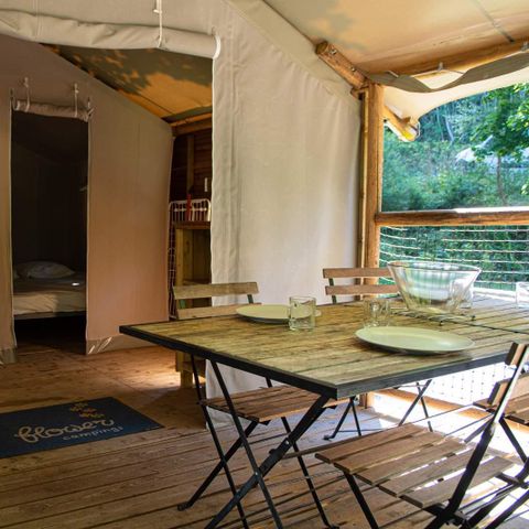 Tent van canvas en hout 4 personen - ECOLODGE CONFORT zonder sanitair
