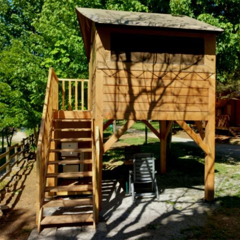 Tent van canvas en hout 2 personen - Baroudeur tent op palen