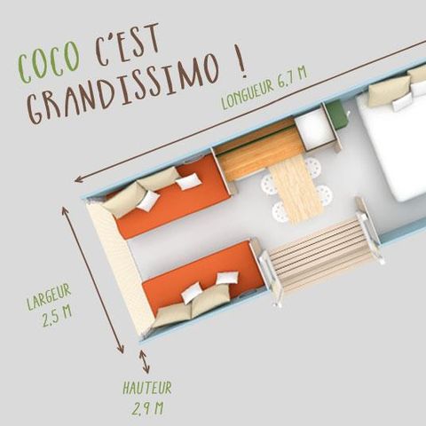 TENTE TOILE ET BOIS 4 personnes - COCO SWEET - (Sans sanitaire)